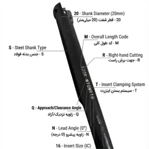 هلدر داخل تراش سایز 20 مدل S20R-MTQR16